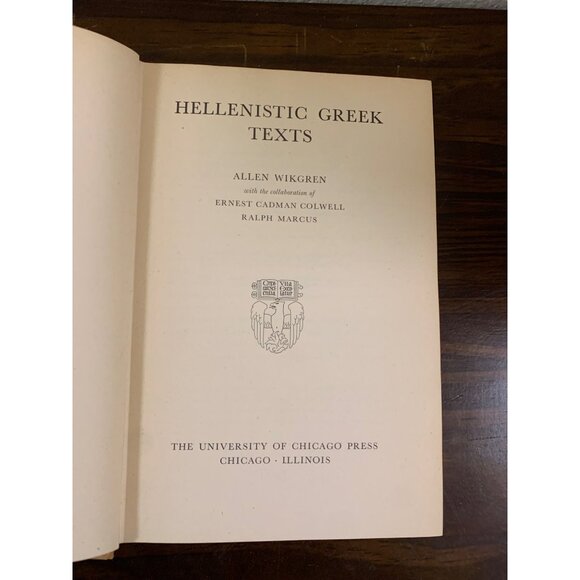 Hellenistic Greek Texts Hardcover 1947 by Allen Wikgren Vintage LS14 - Picture 7 of 10